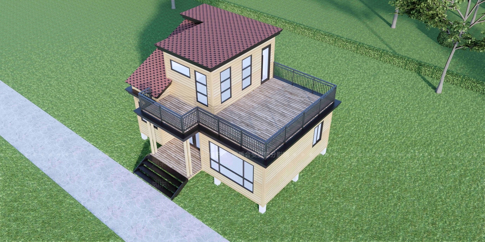 现代木屋SU模型下载【ID:1143941688】