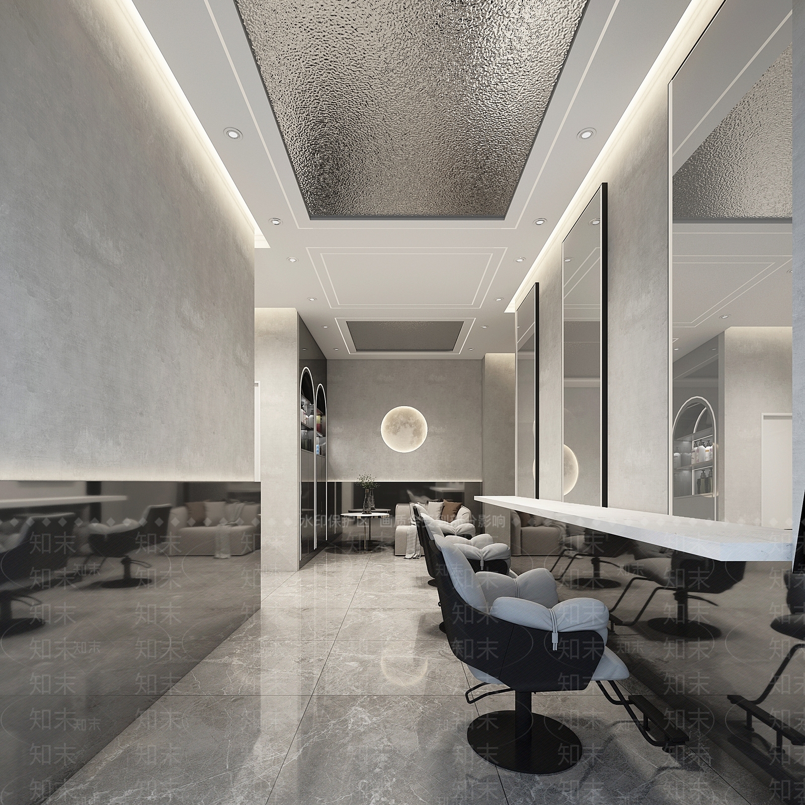 现代美发店3D模型下载【ID:1143945683】