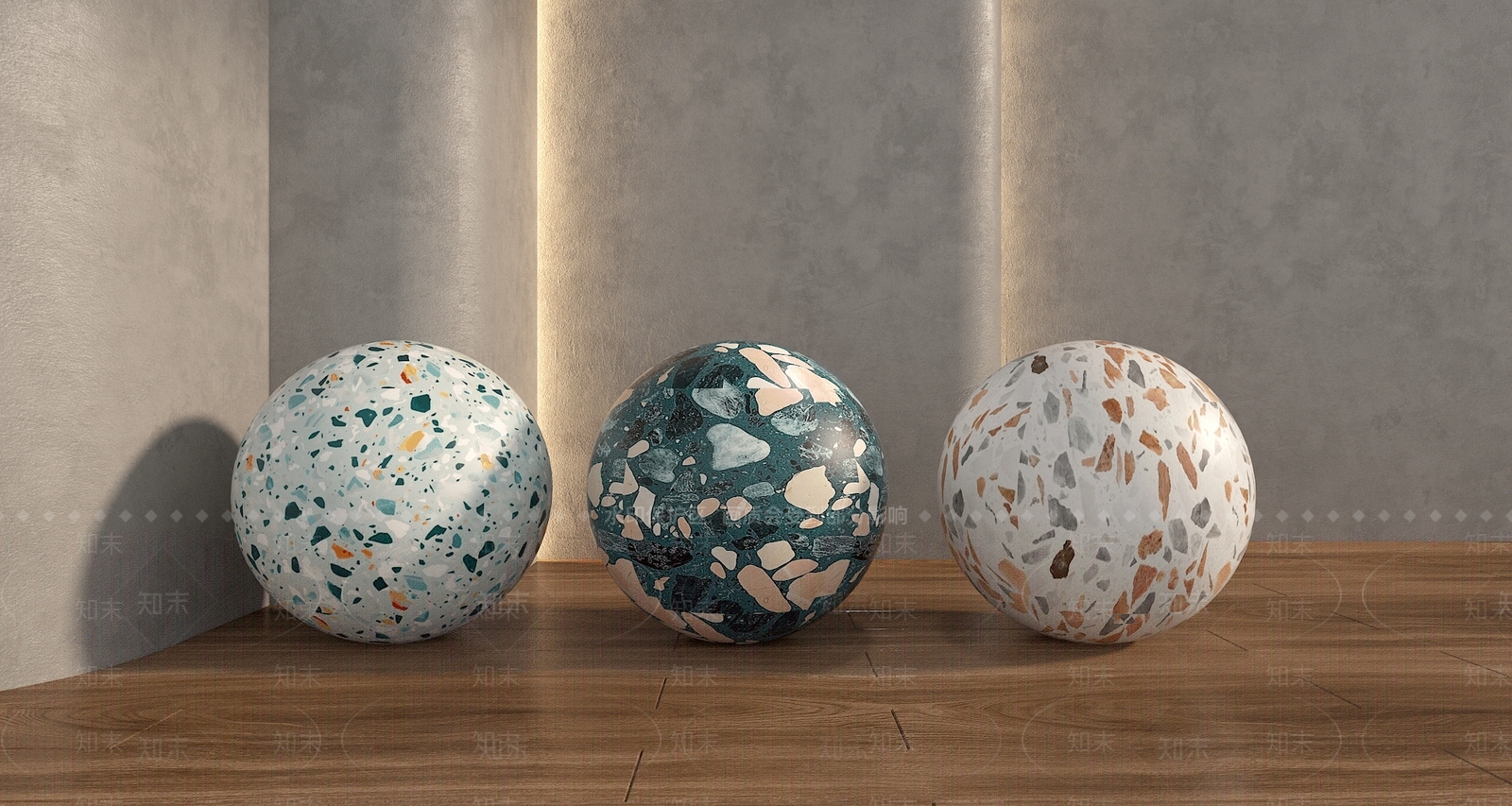 现代水磨石材质地砖3D模型下载【ID:1150857688】