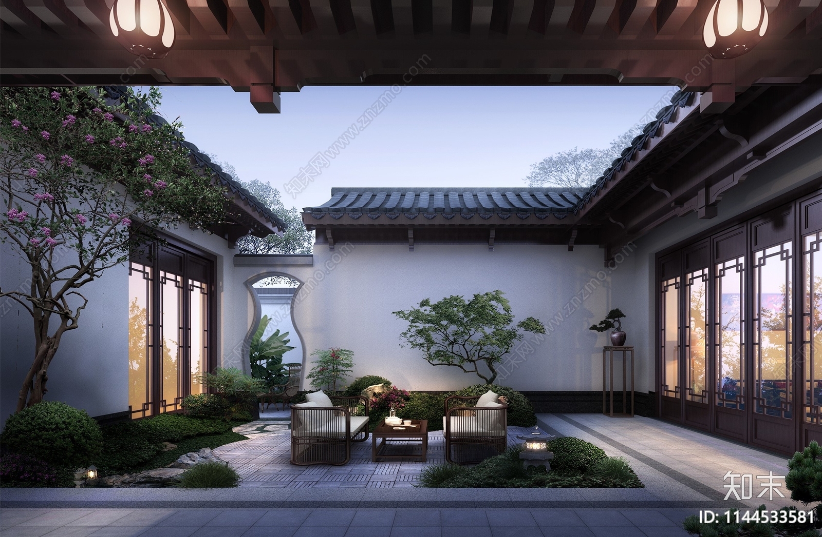 中式样板庭院景观施工图下载【ID:1144533581】