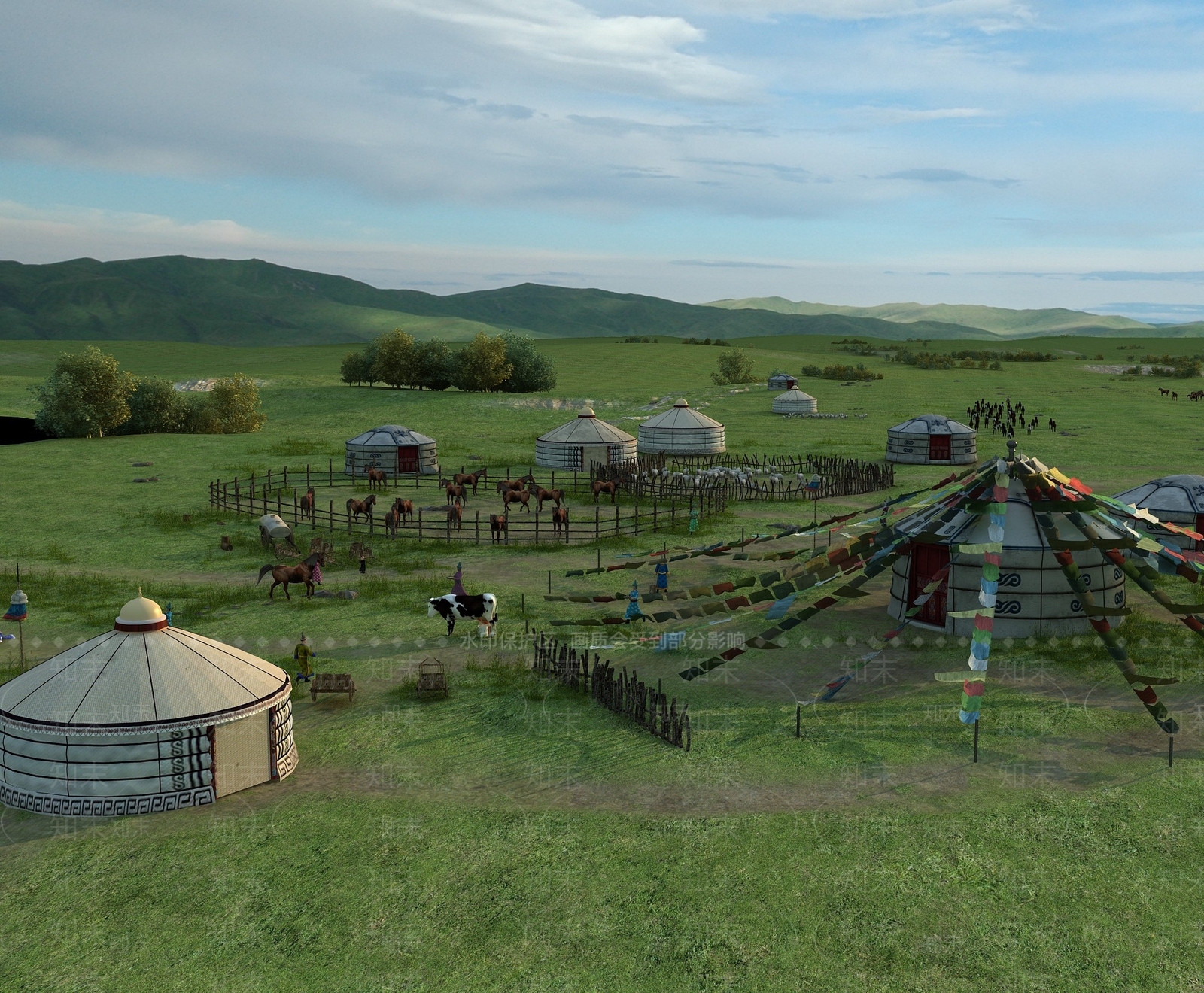 现代蒙古包3D模型下载【ID:1143951048】