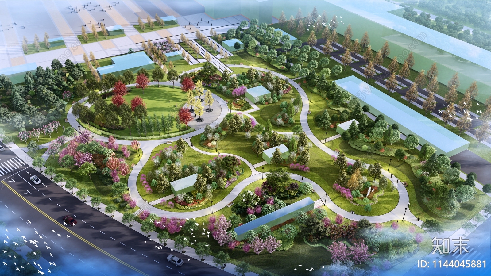 现代公园景观3D模型下载【ID:1144045881】_知末3d模型网