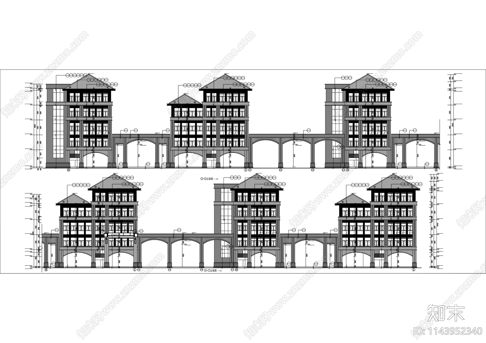 教学楼建筑cad施工图下载【ID:1143952340】