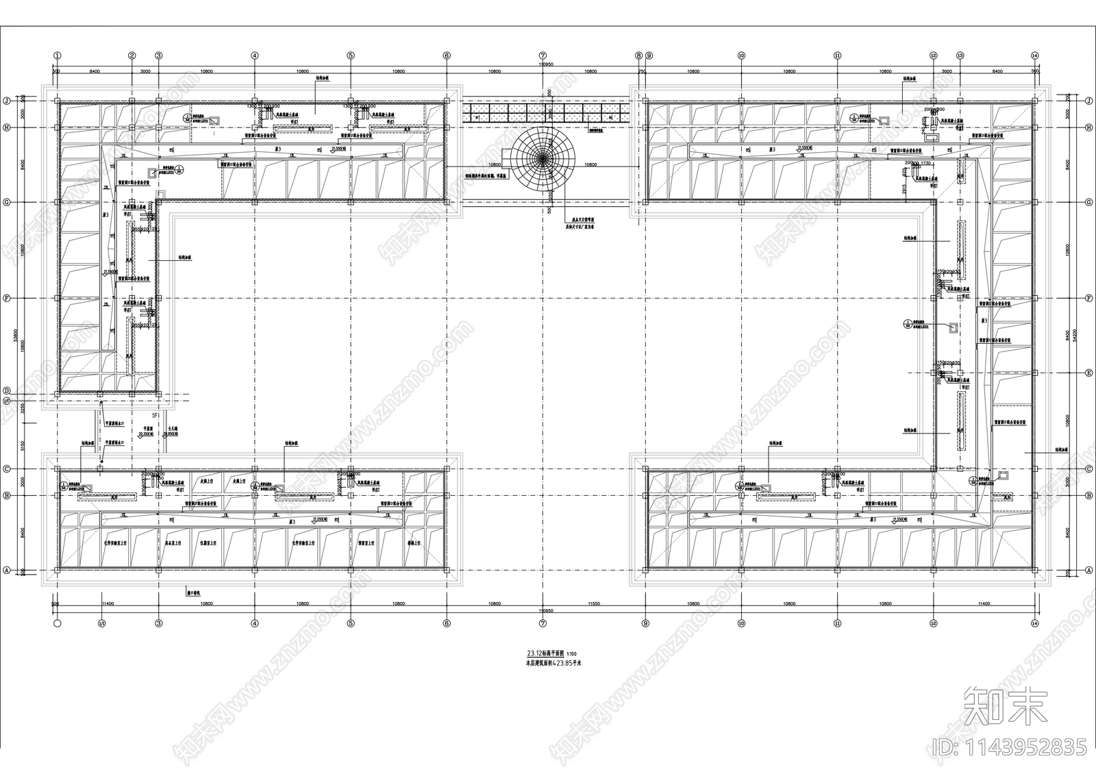 学校实验科技楼建筑cad施工图下载【ID:1143952835】