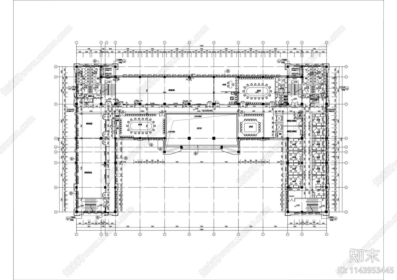 学校图书综合楼建筑cad施工图下载【ID:1143953445】