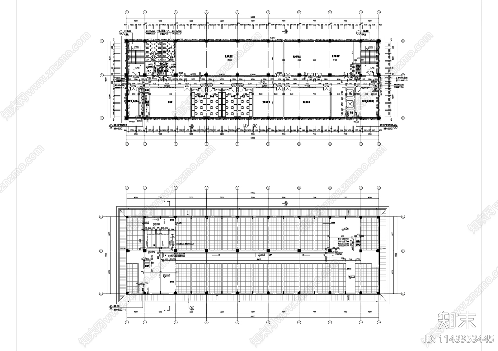 学校图书综合楼建筑cad施工图下载【ID:1143953445】