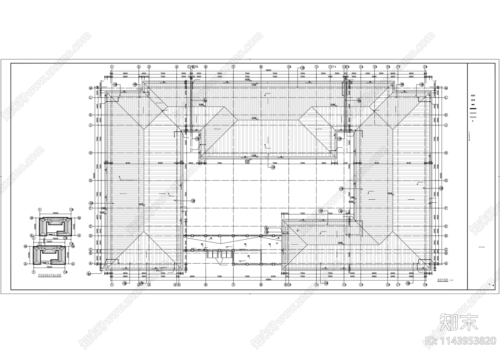 学生宿舍建筑cad施工图下载【ID:1143953820】