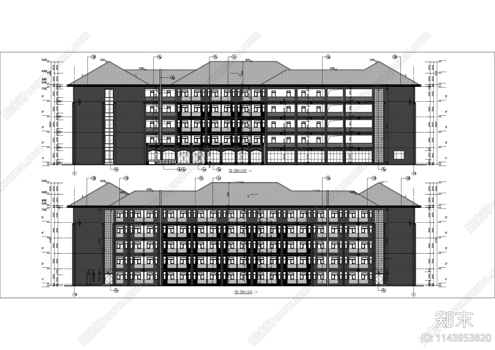 学生宿舍建筑cad施工图下载【ID:1143953820】