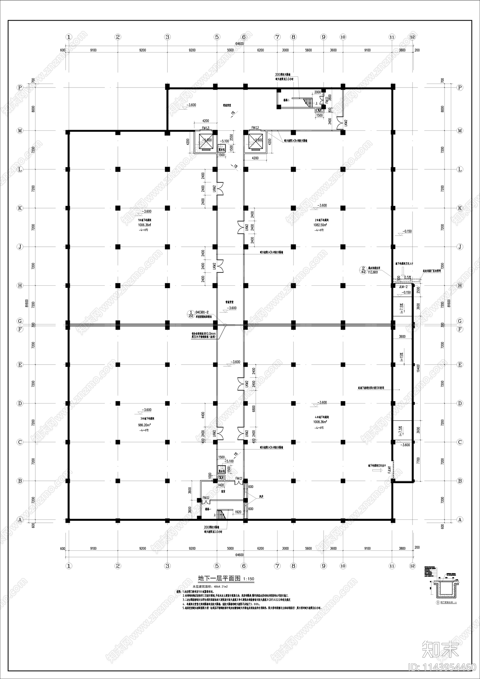 冷库建筑cad施工图下载【ID:1143954460】