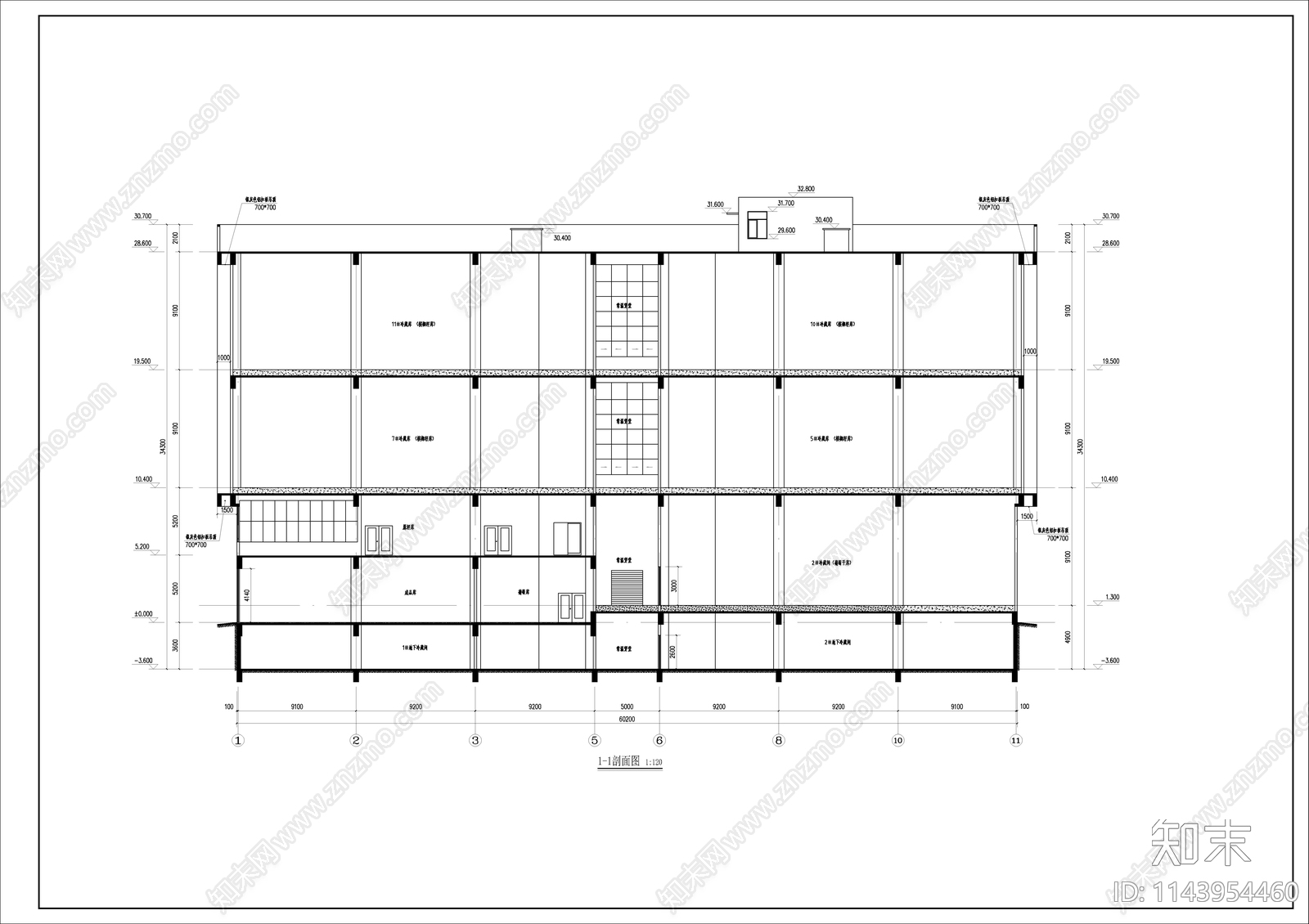 冷库建筑cad施工图下载【ID:1143954460】