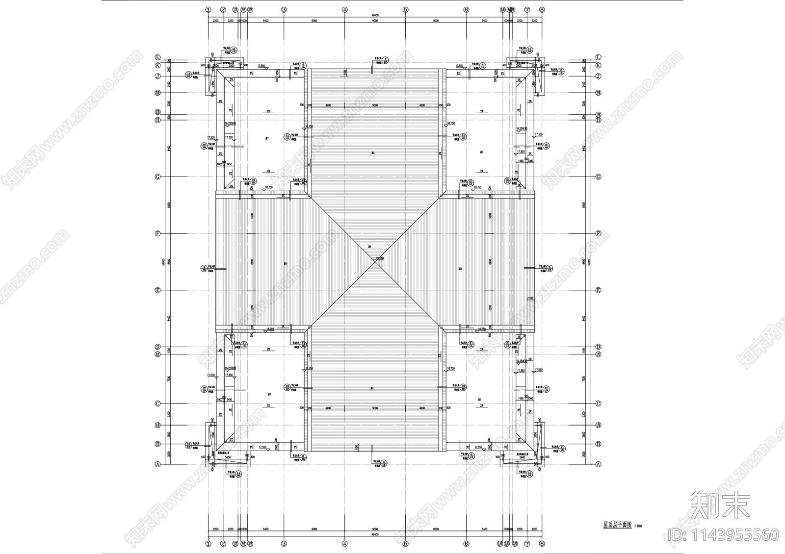 中学体育馆建筑施工图下载【ID:1143955560】