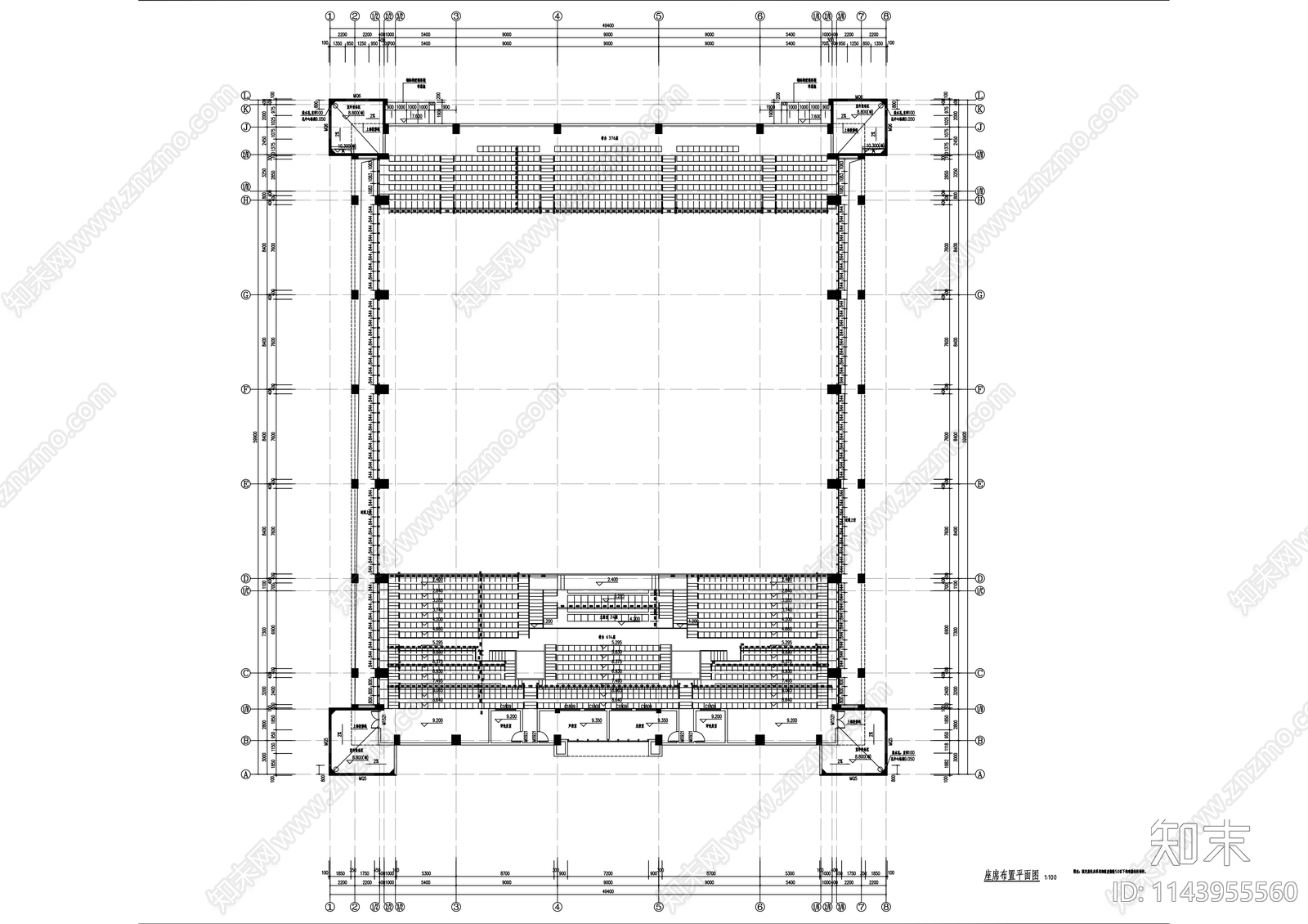 中学体育馆建筑施工图下载【ID:1143955560】