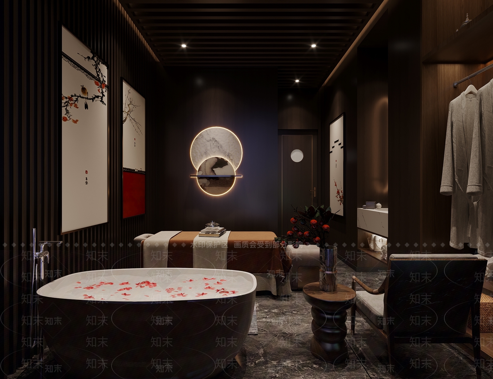 新中式足浴包厢3D模型下载【ID:1143956170】