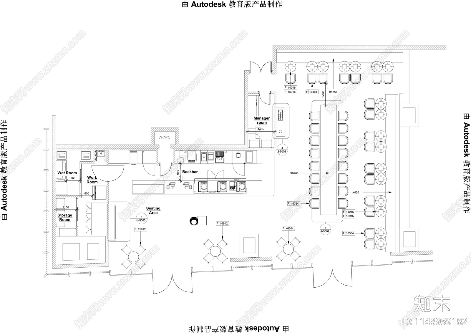 咖啡店空调电气cad施工图下载【ID:1143959182】