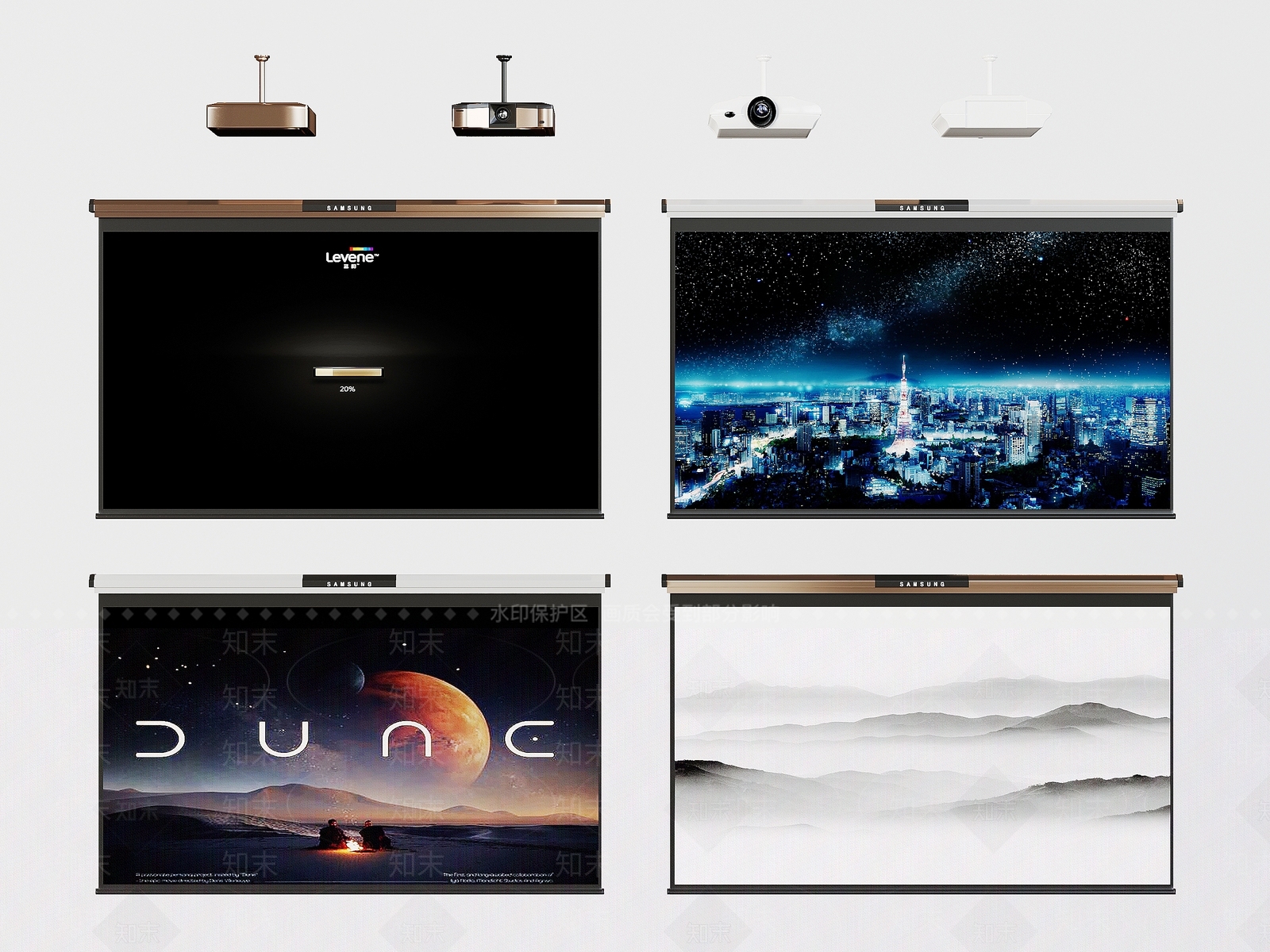 投影幕布3D模型下载【ID:1143959314】