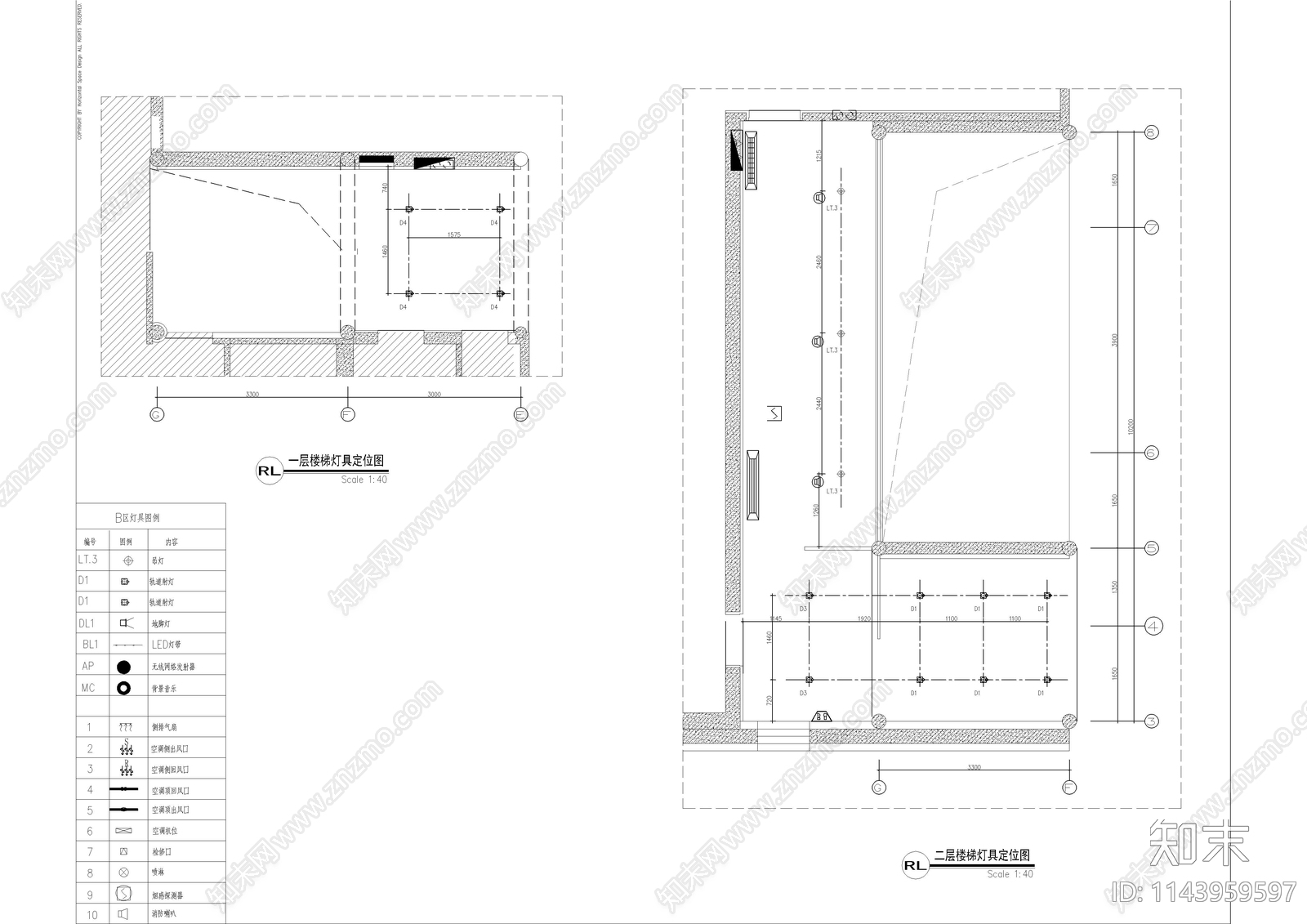 餐厅公共楼梯间cad施工图下载【ID:1143959597】