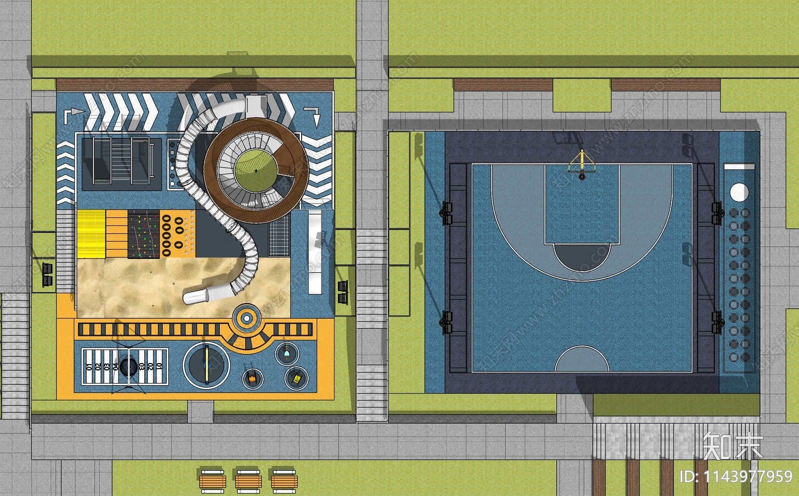 现代体育公园SU模型下载【ID:1143977959】