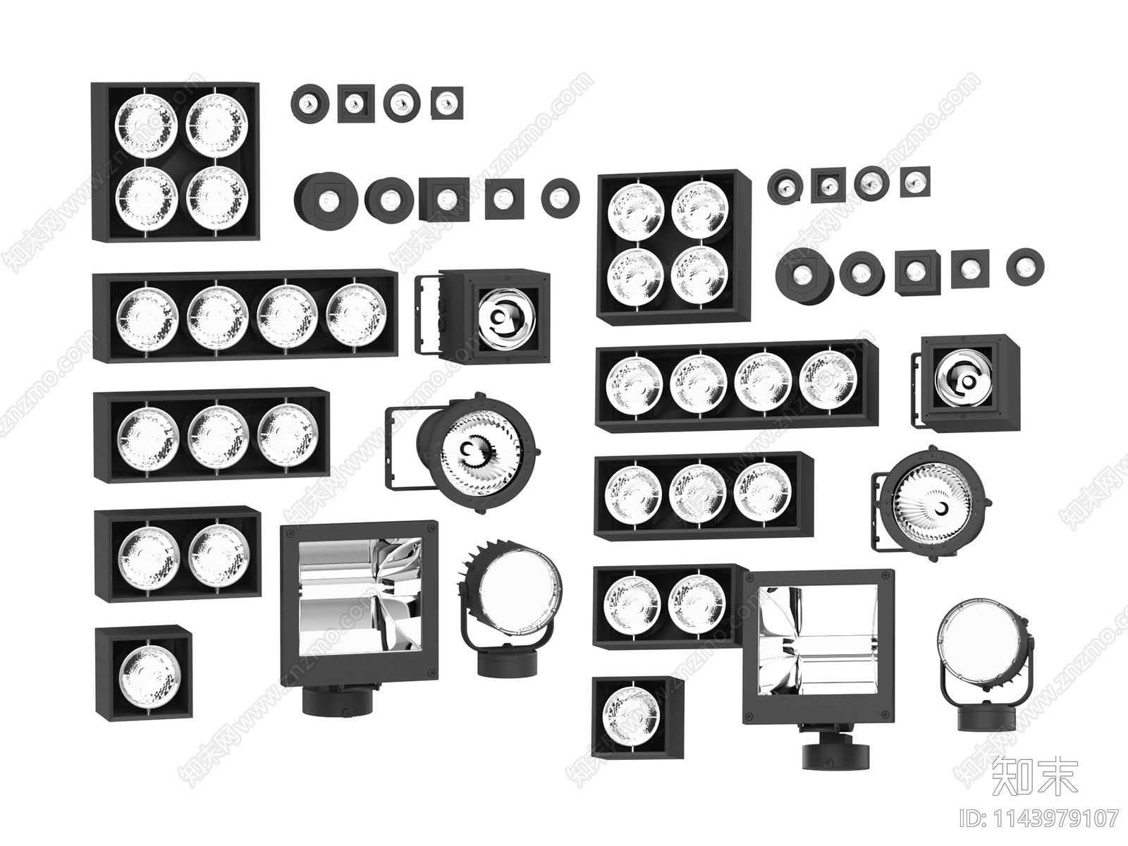 现代户外灯具SU模型下载【ID:1143979107】