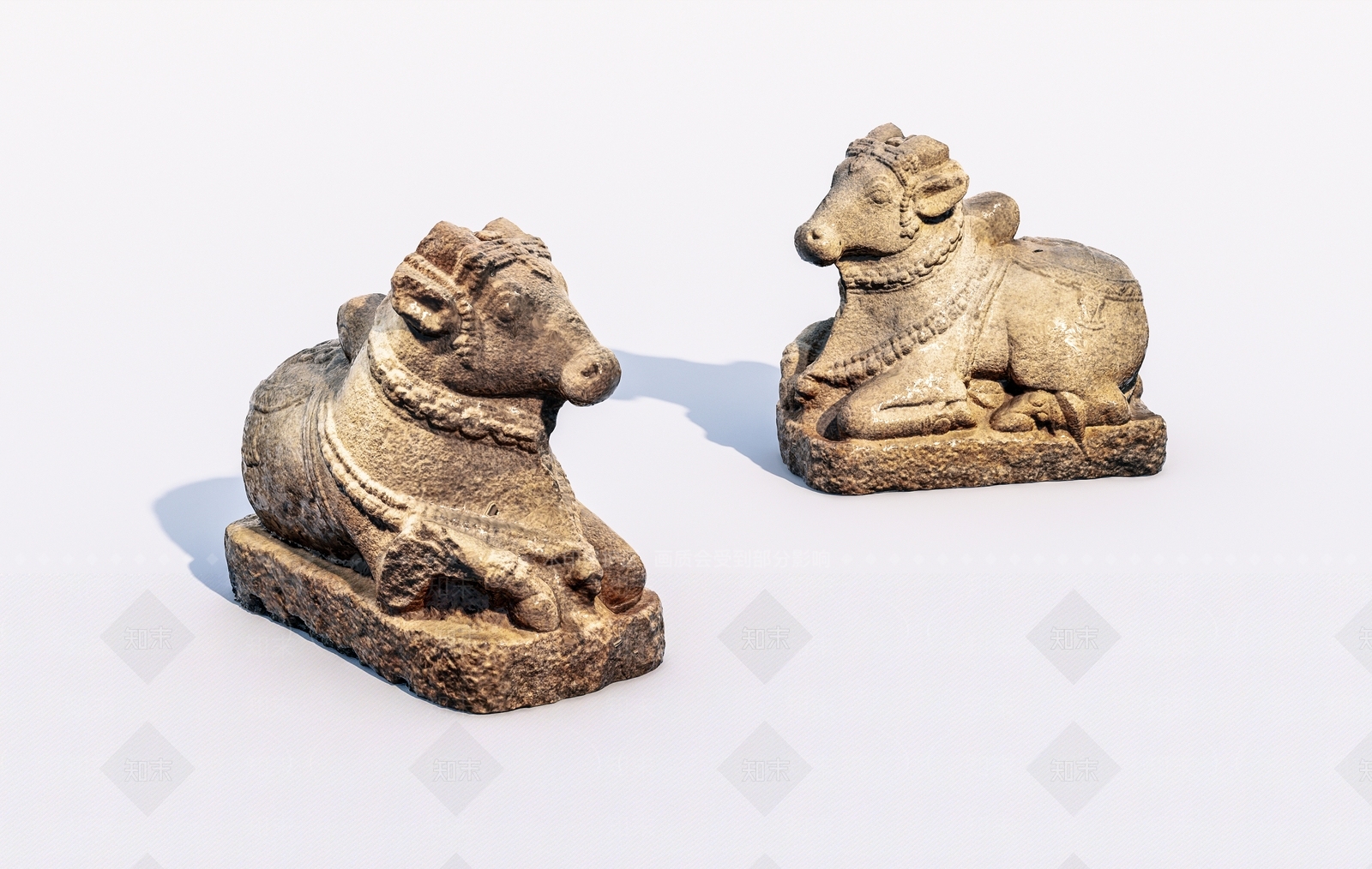 现代石头牛像SU模型下载【ID:1143979251】