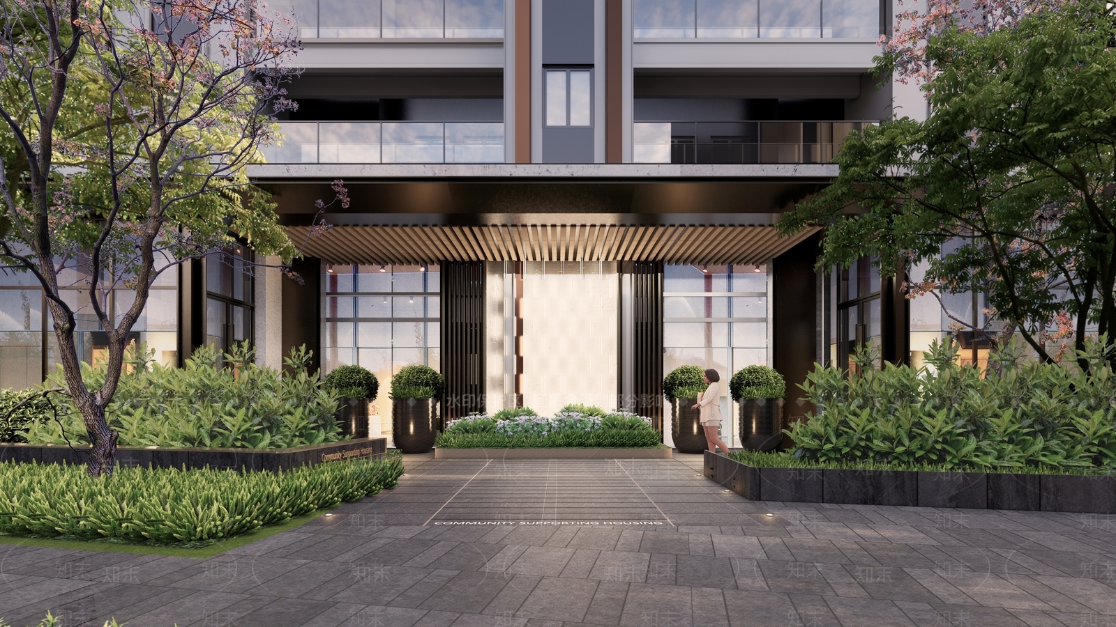 现代单元入户大门SU模型下载【ID:1143990641】