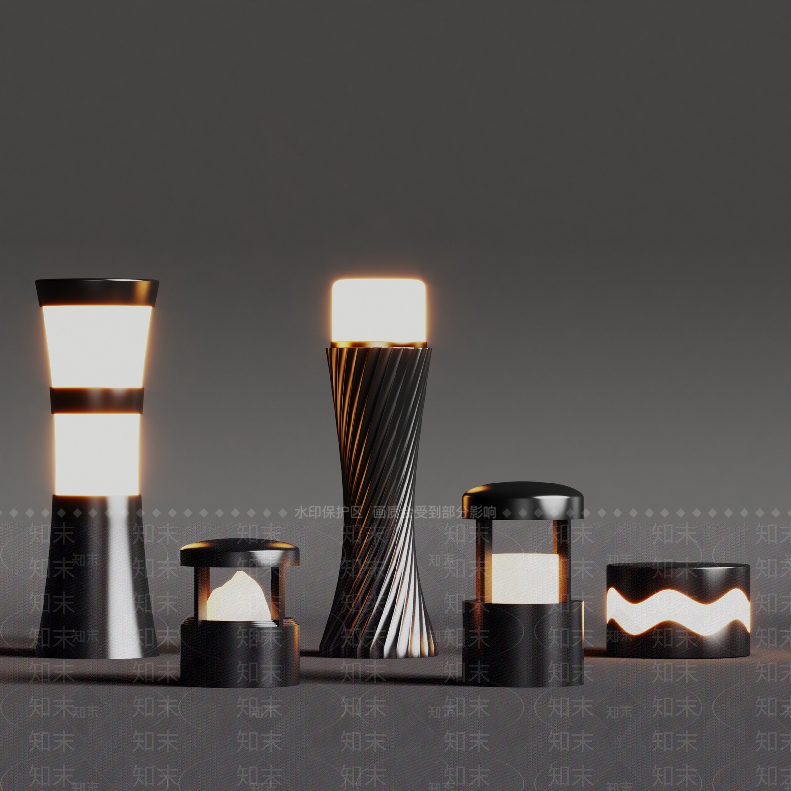 现代庭院草坪地灯SU模型下载【ID:1143991136】