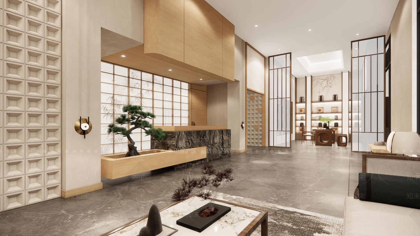 新中式养身推拿足疗按摩大厅SU模型下载【ID:1144537631】