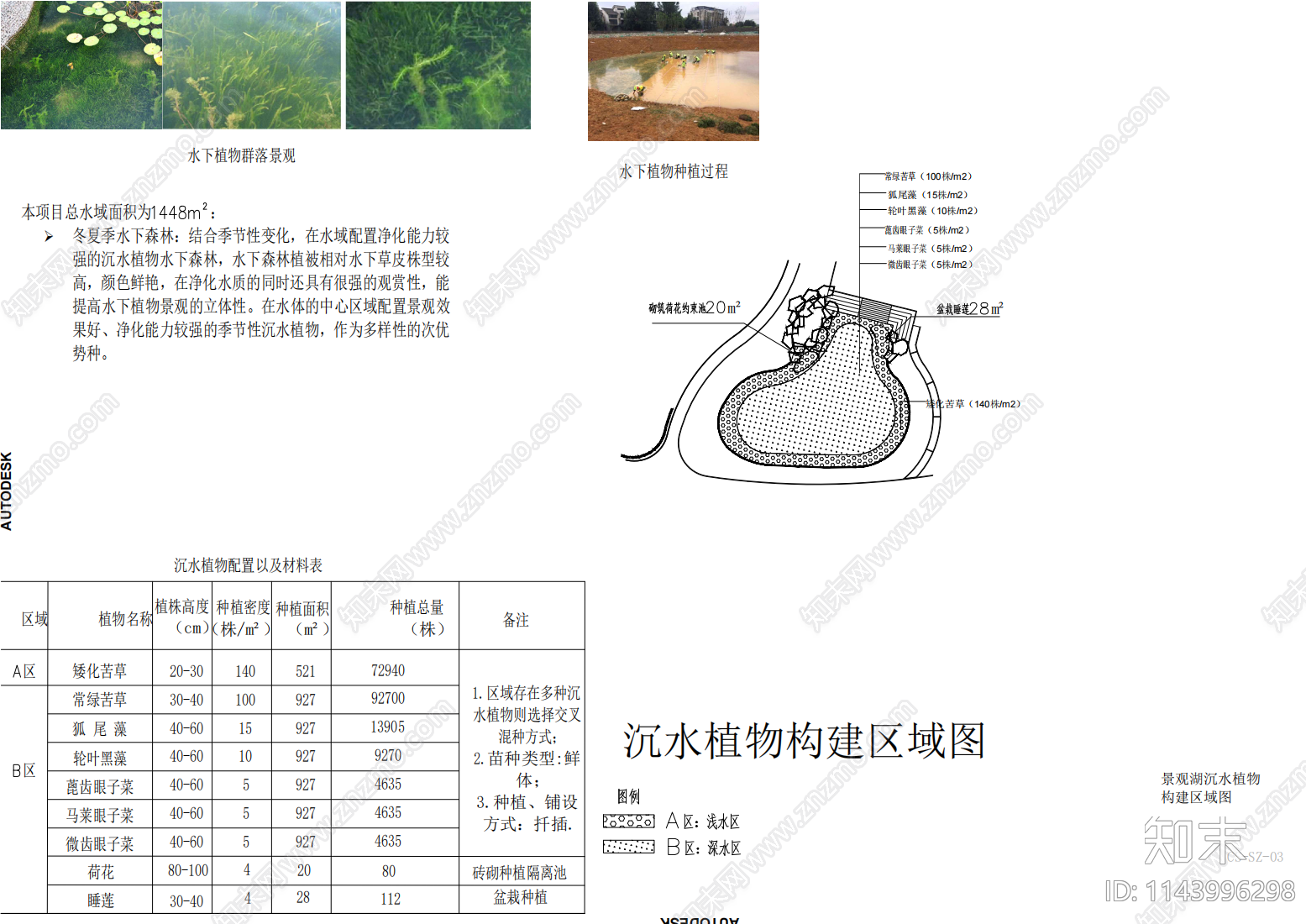 景观湖水生态水处理设计说明cad施工图下载【ID:1143996298】