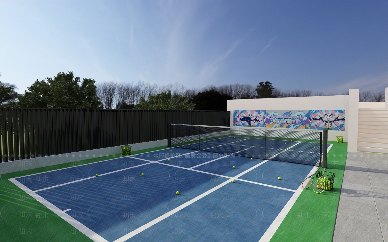 现代网球场3D模型下载【ID:1143998181】