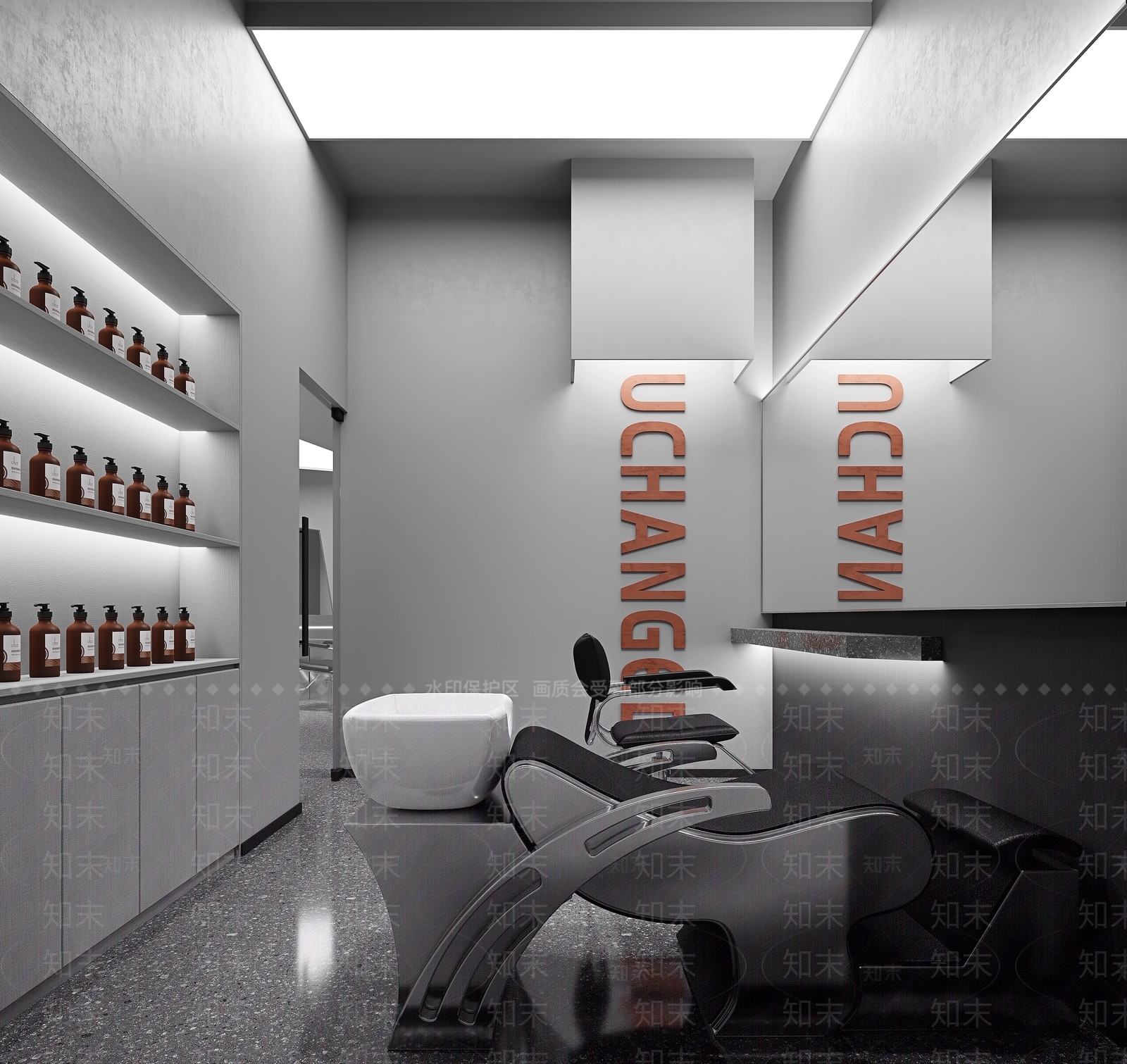 现代美发店3D模型下载【ID:1143998848】