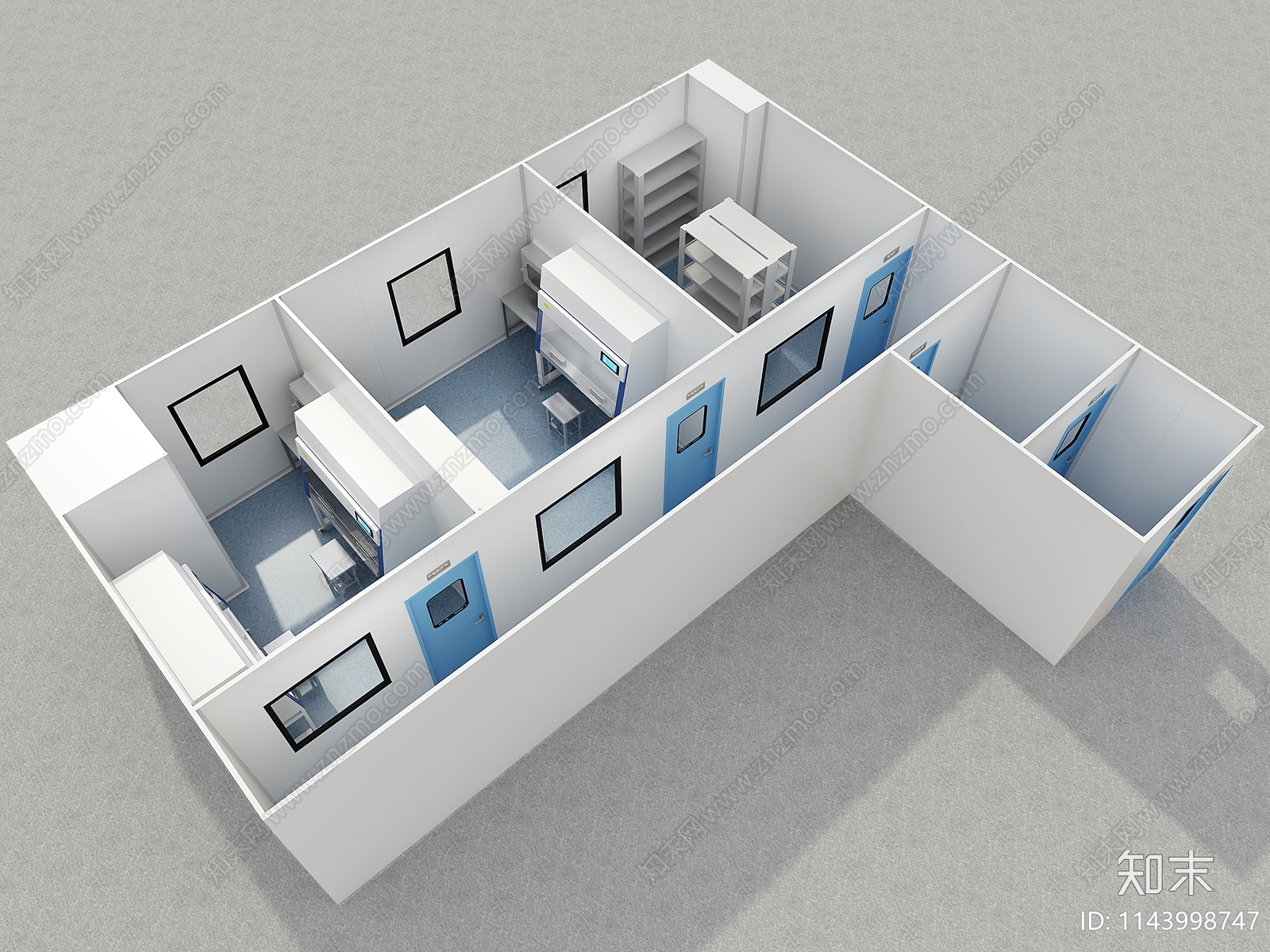 现代无菌室实验室3D模型下载【ID:1143998747】