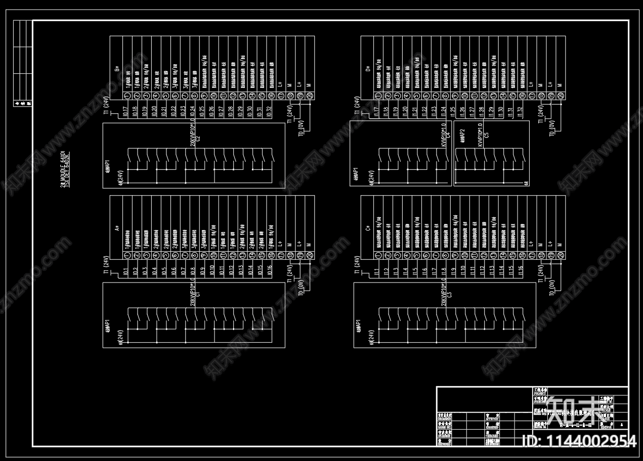 加压供水泵站自控接线原理cad施工图下载【ID:1144002954】