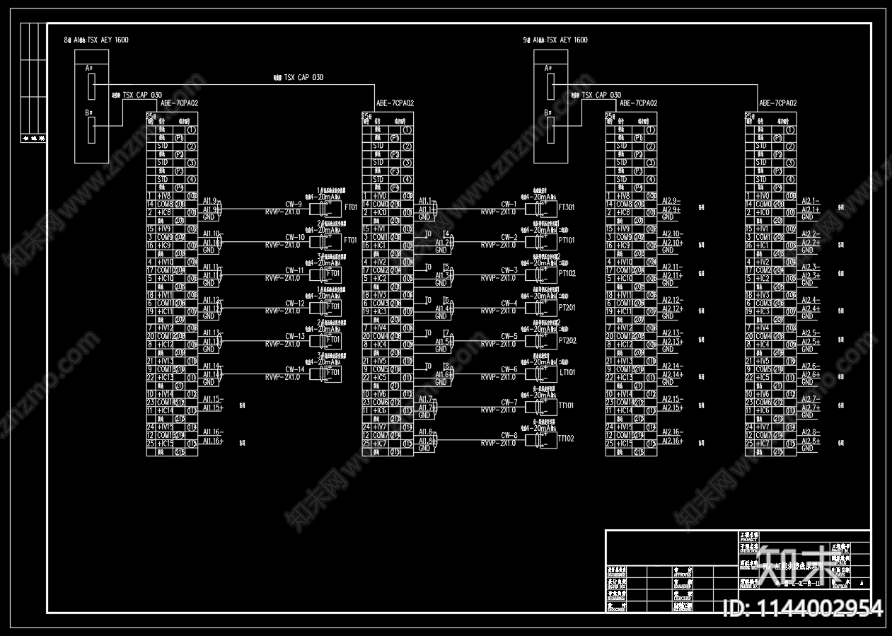 加压供水泵站自控接线原理cad施工图下载【ID:1144002954】