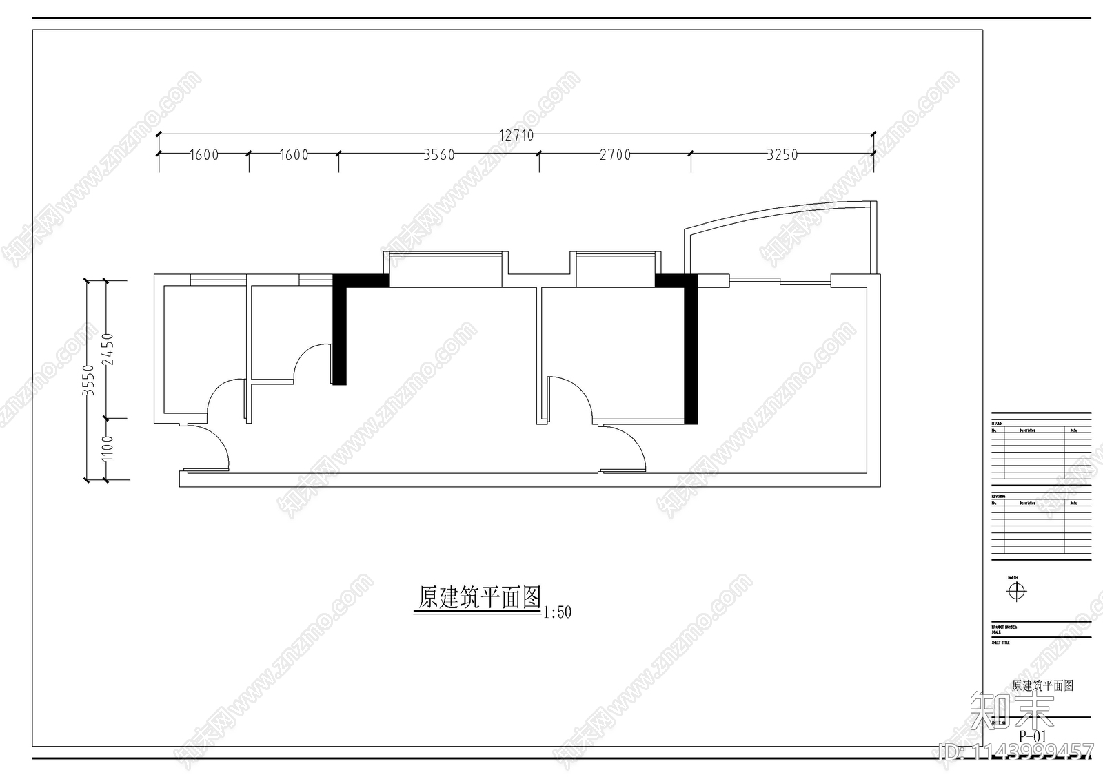 公寓室内装修cad施工图下载【ID:1143999457】