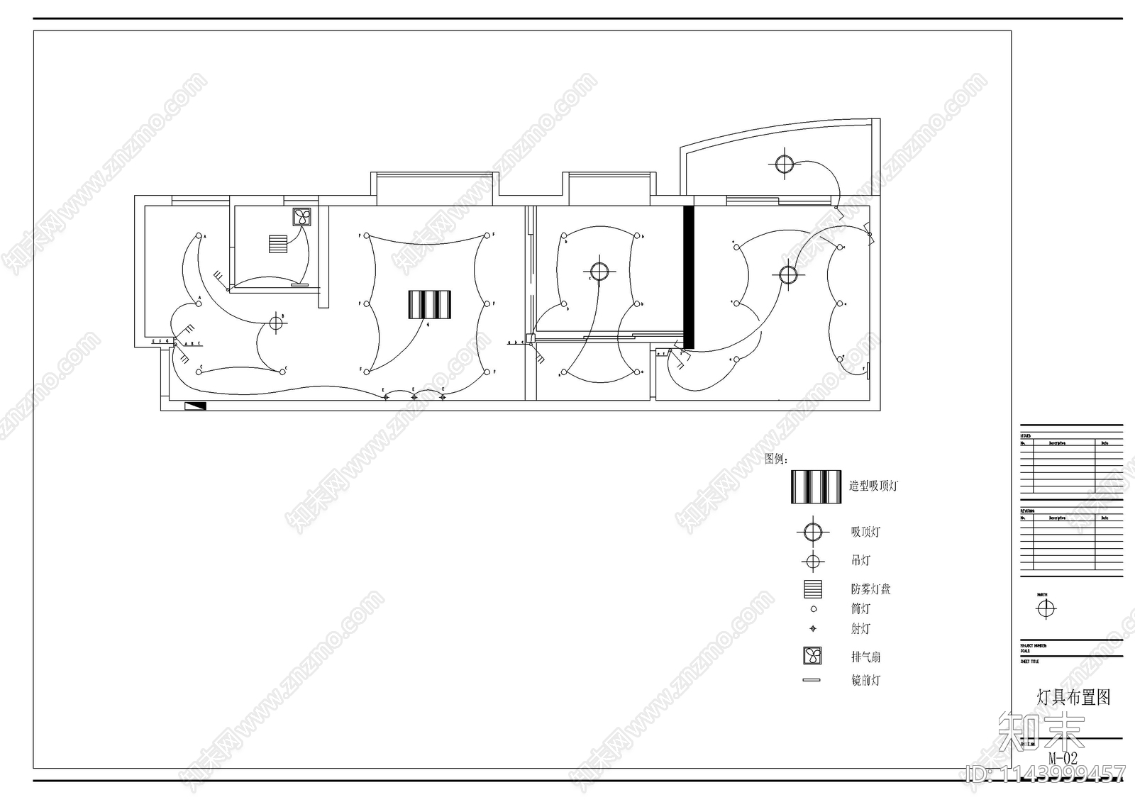 公寓室内装修cad施工图下载【ID:1143999457】