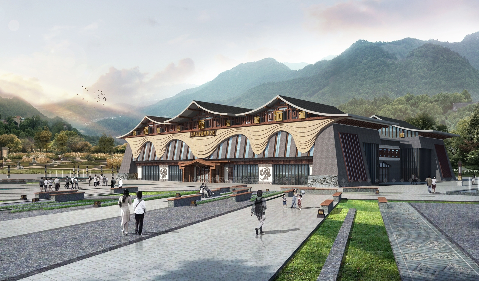 新中式历史文化博物馆SU模型下载【ID:1144019220】