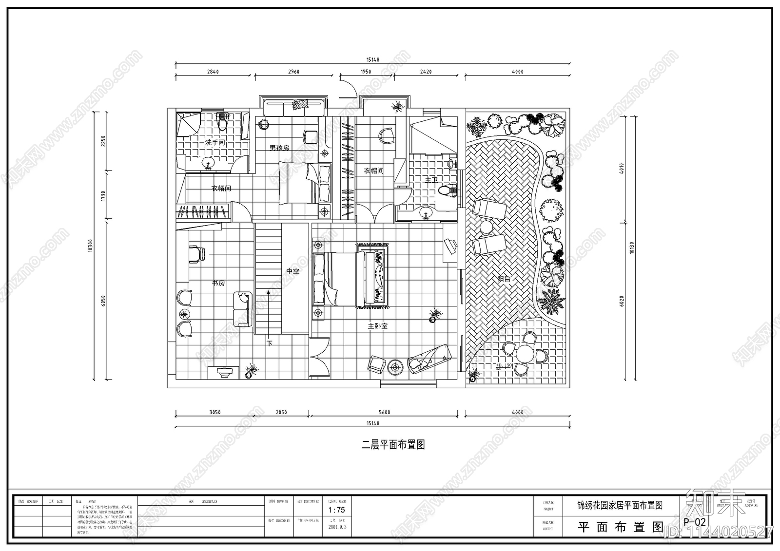 二层别墅室内装修cad施工图下载【ID:1144020527】