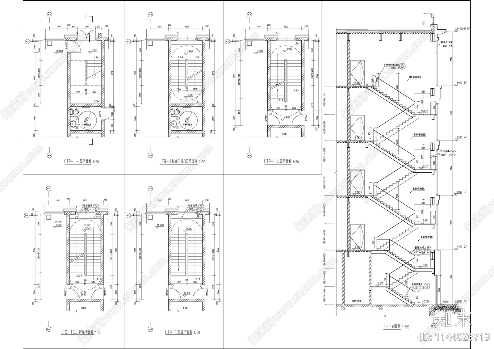 现代多层产业园办公楼建筑cad施工图下载【ID:1144026713】