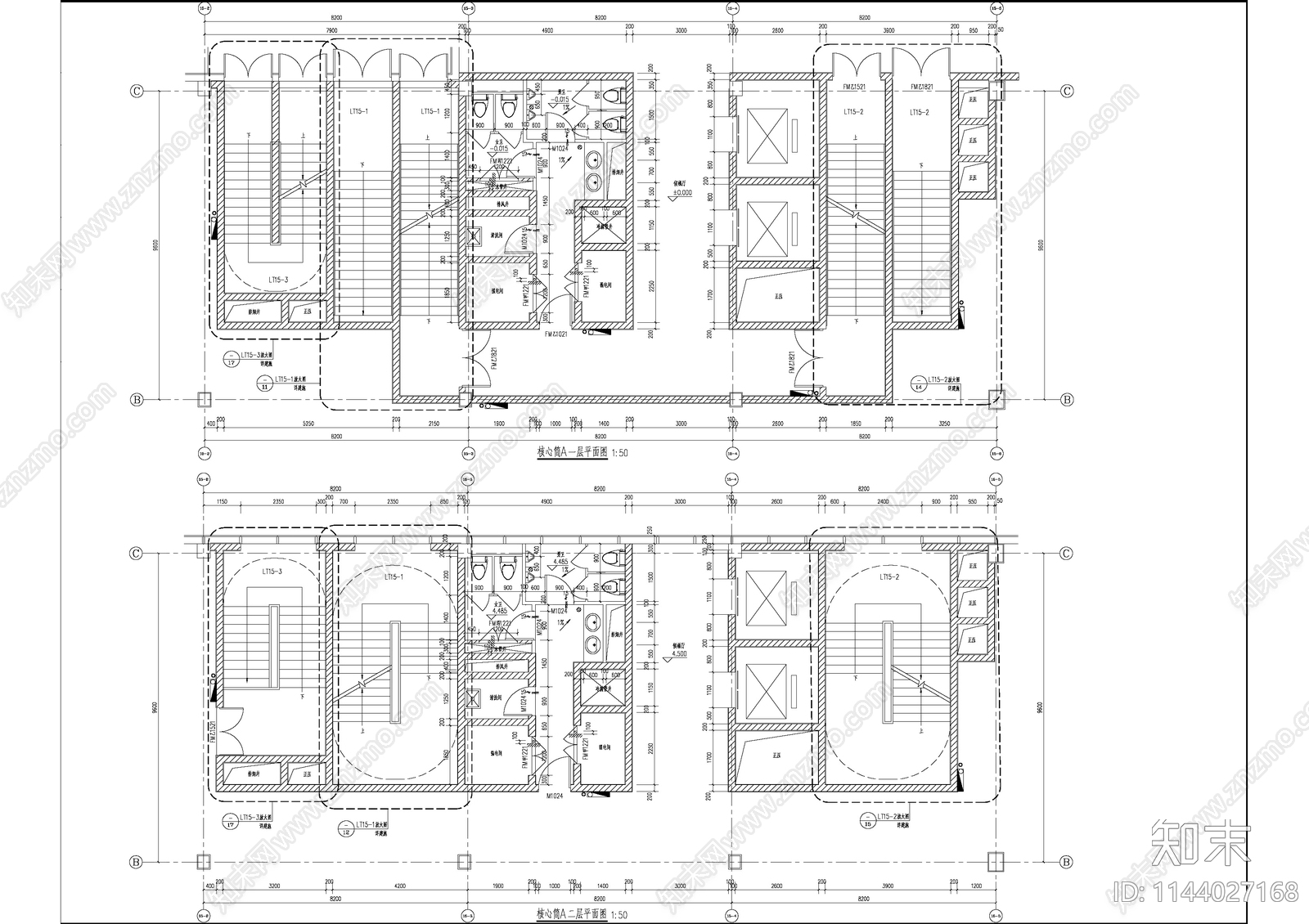 现代多层产业园办公楼建筑cad施工图下载【ID:1144027168】