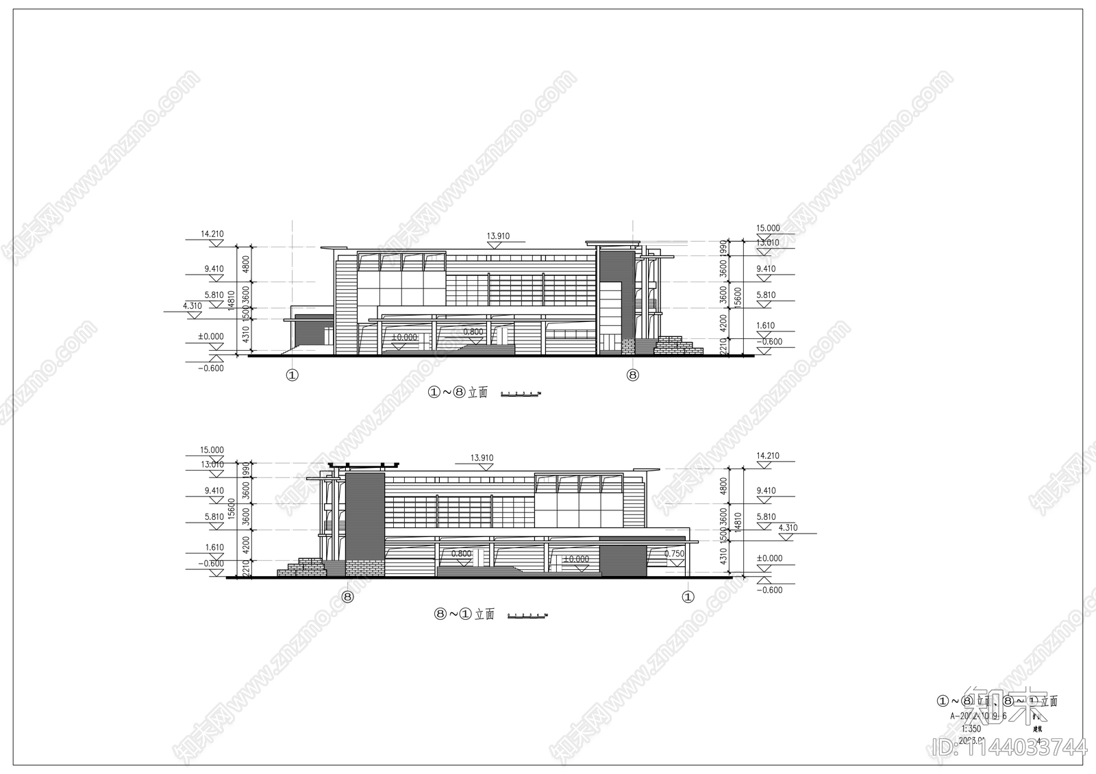 报告厅建筑cad施工图下载【ID:1144033744】