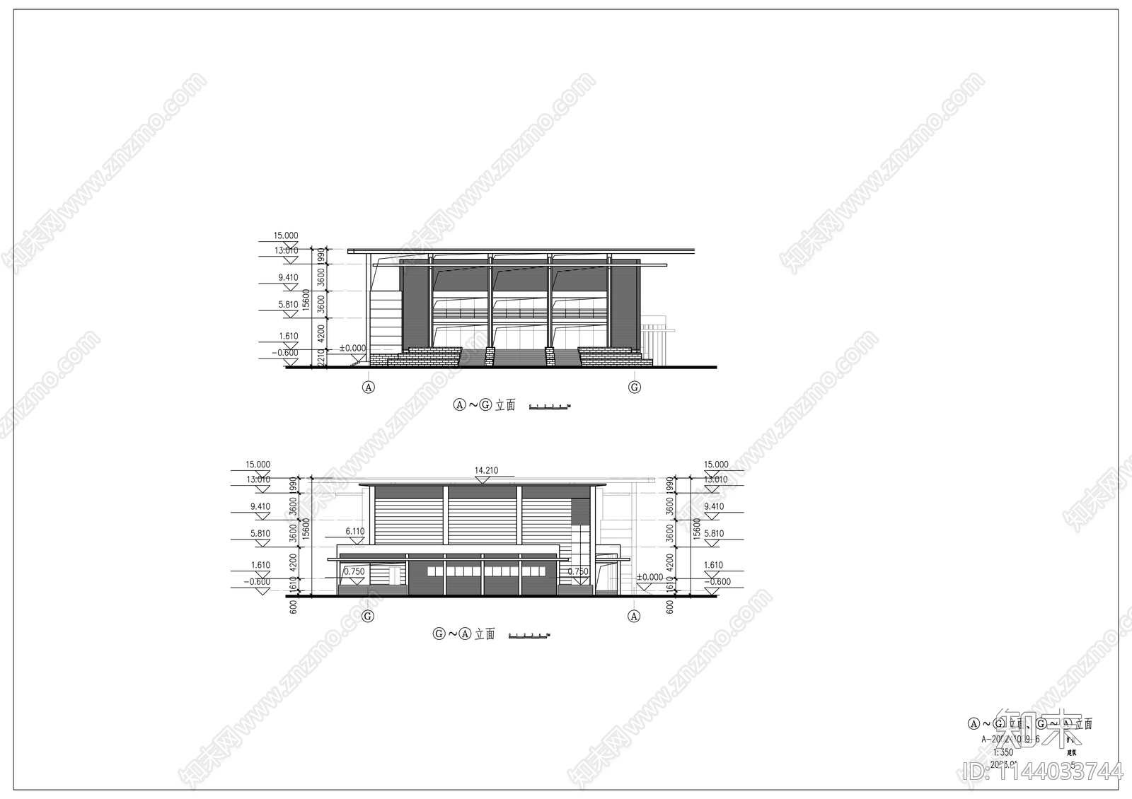 报告厅建筑cad施工图下载【ID:1144033744】