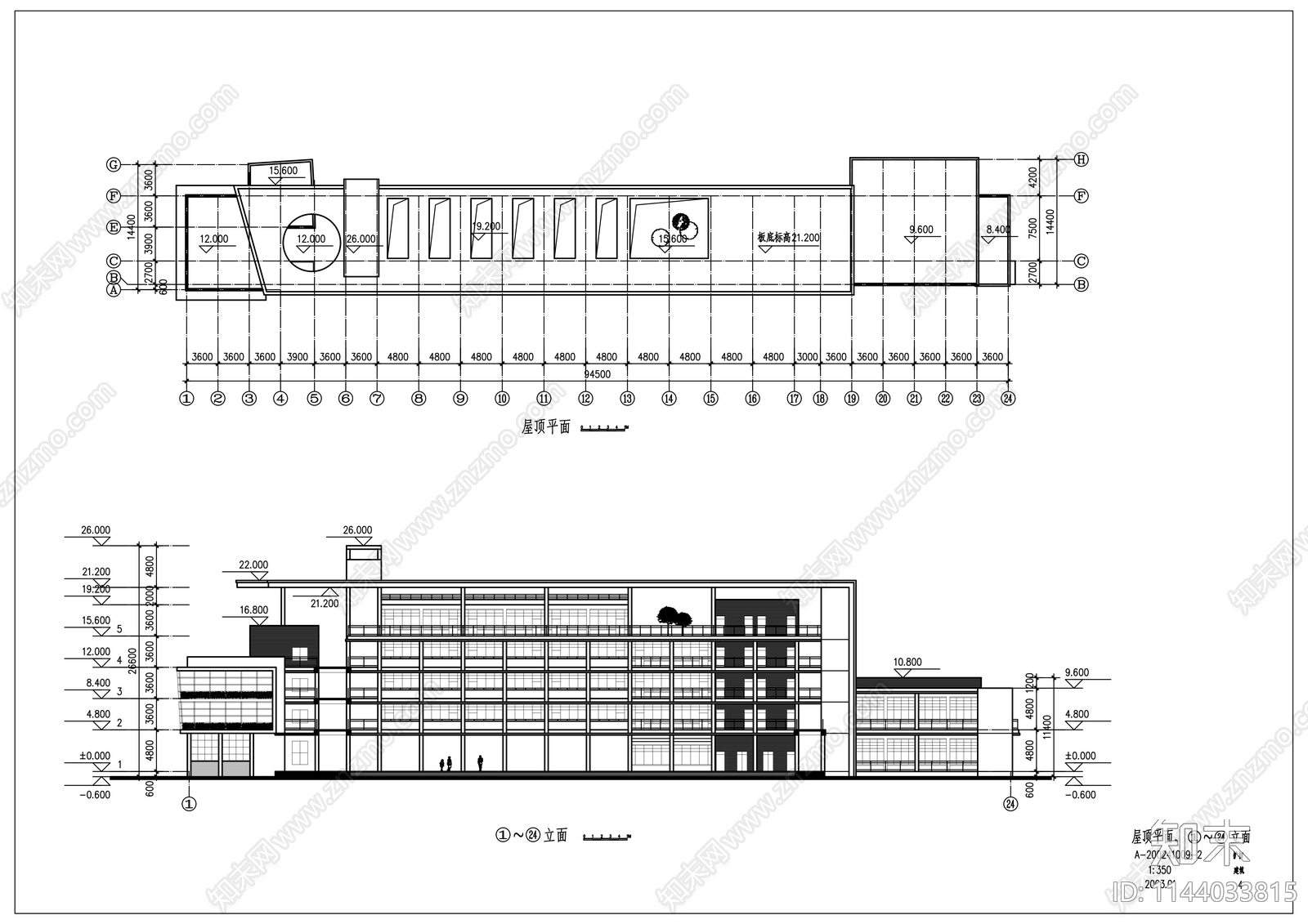 教学楼建筑cad施工图下载【ID:1144033815】