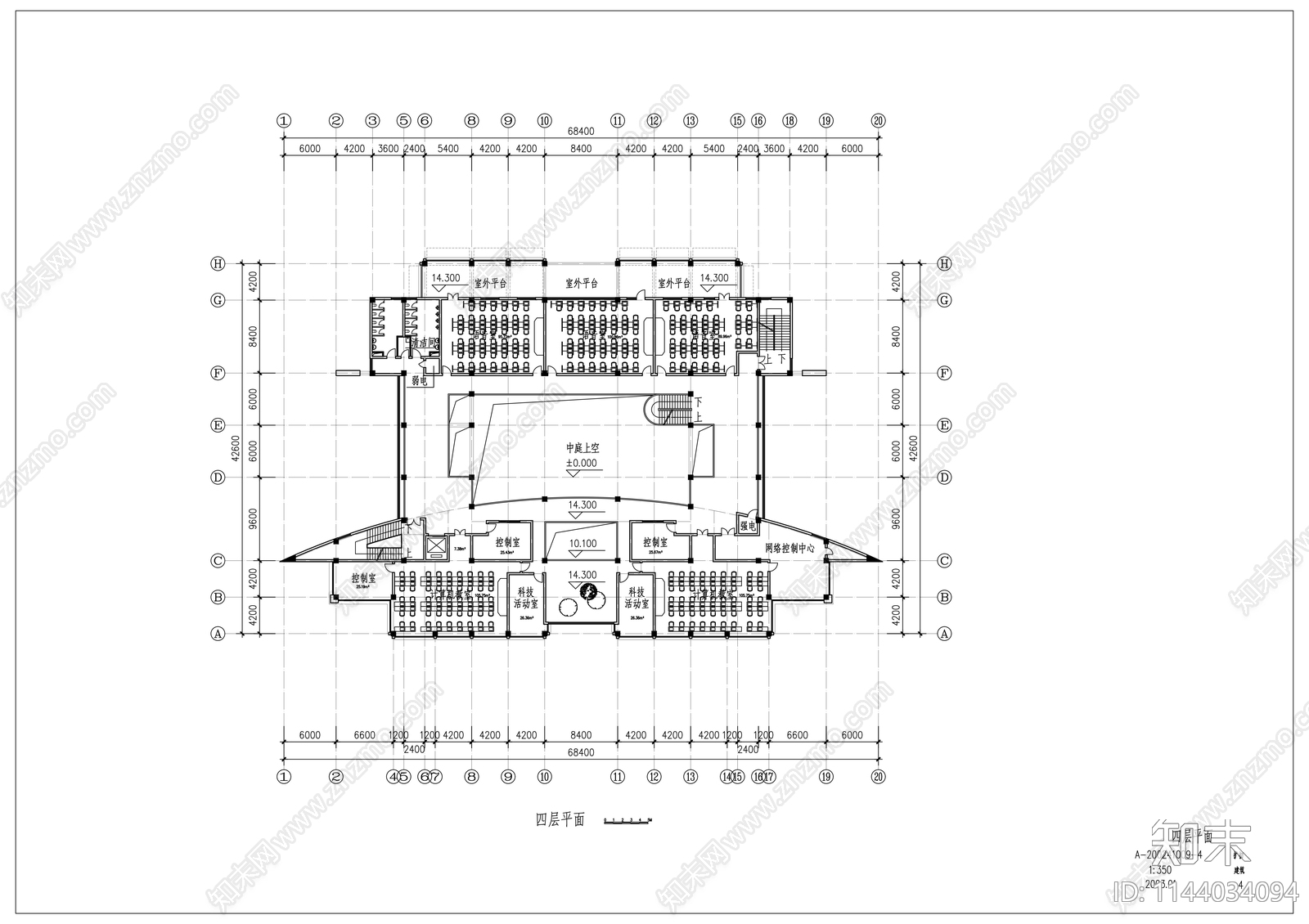 图书馆建筑cad施工图下载【ID:1144034094】