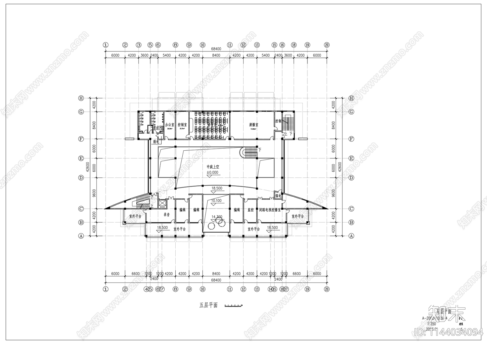 图书馆建筑cad施工图下载【ID:1144034094】