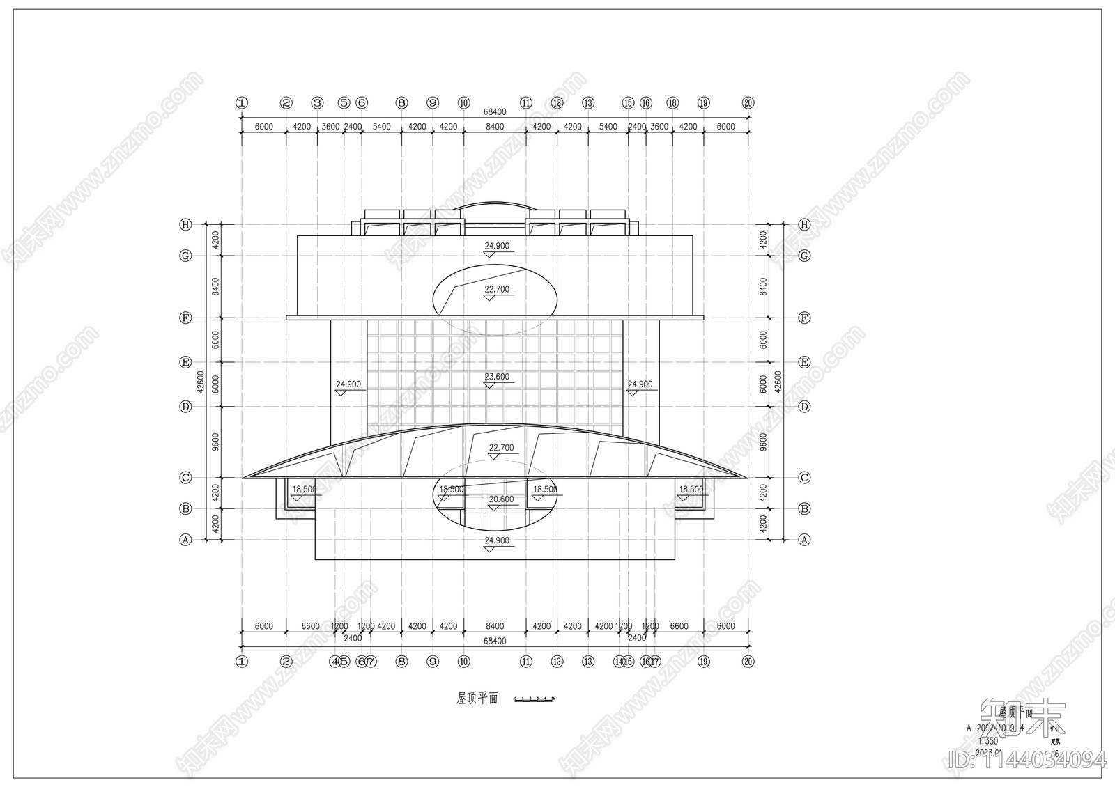 图书馆建筑cad施工图下载【ID:1144034094】