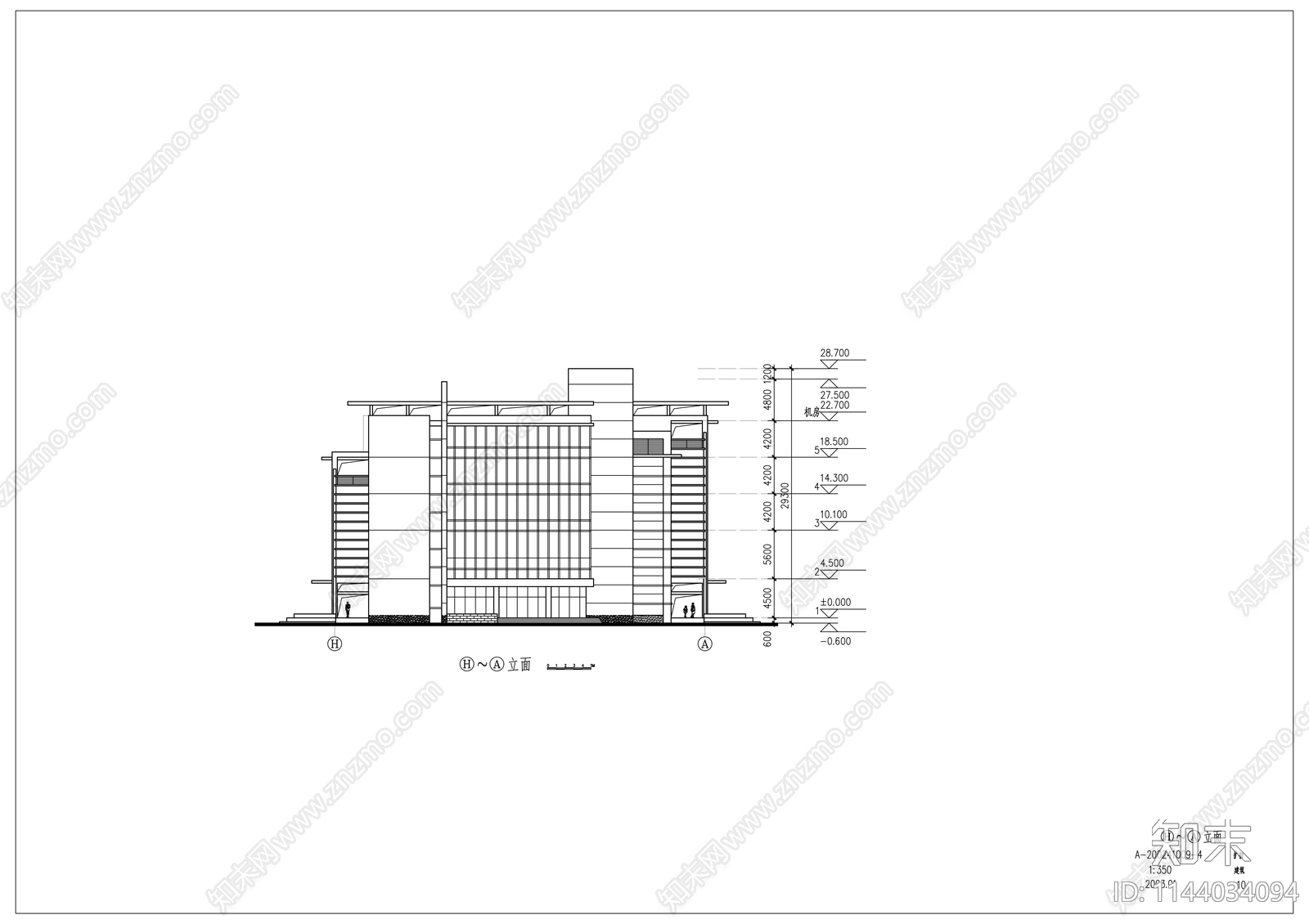 图书馆建筑cad施工图下载【ID:1144034094】