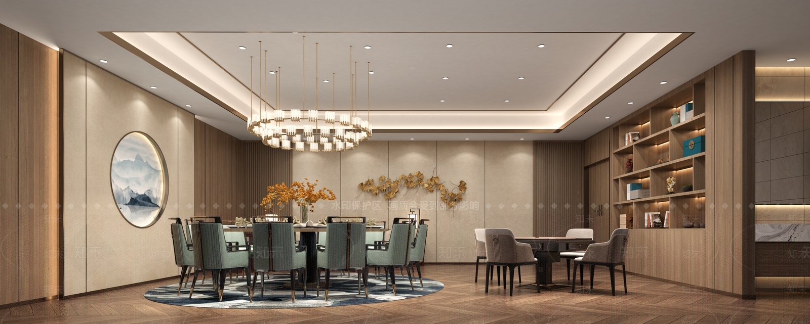 现代餐饮大包间3D模型下载【ID:1144048563】