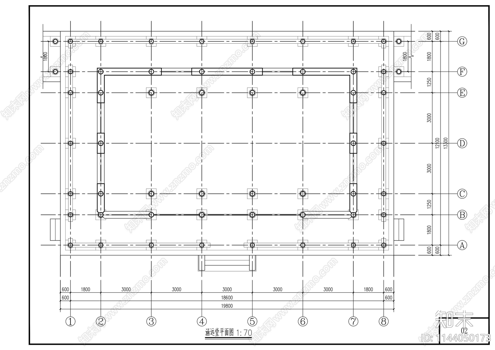 旃檀寺古建筑cad施工图下载【ID:1144050173】