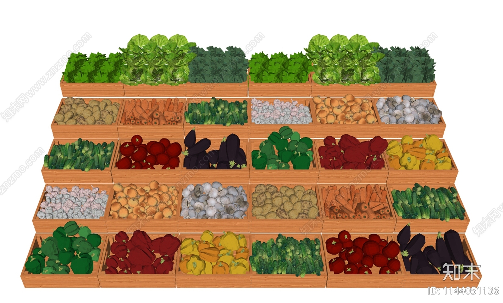 蔬菜水果组合SU模型下载【ID:1144051136】
