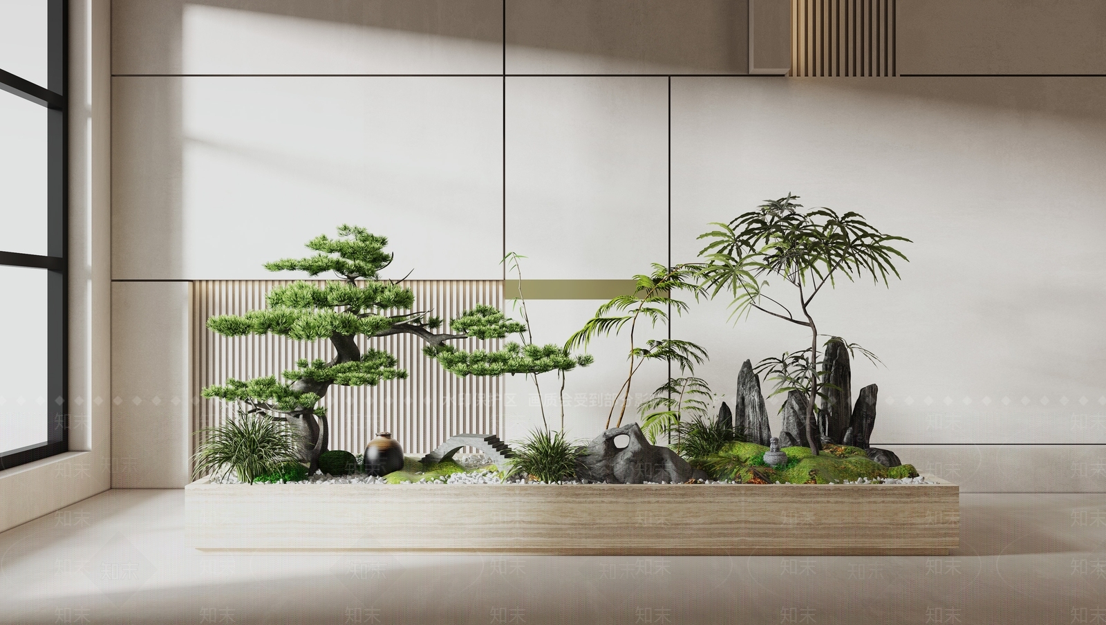 新中式室内景观3D模型精品下载_3dmax模型_知末网