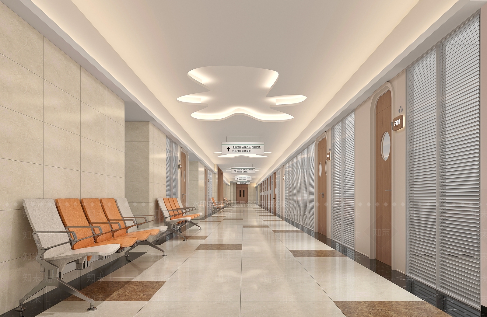 现代医院走廊3D模型下载【ID:1144056173】